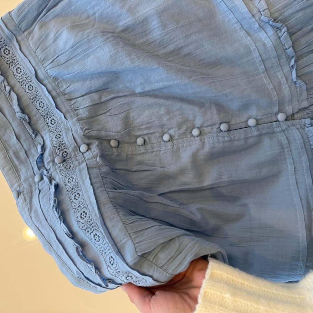 Aerie Sky Blue A-Line Tiered Skirt - Picture 6 of 8